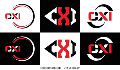 CXI logo. CXI set , C X I design. White CXI letter. CXI, C X I letter logo design. Initial letter 