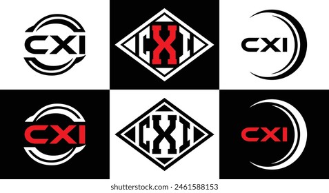 CXI logo. CXI set , C X I design. White CXI letter. CXI, C X I letter logo design. Initial letter 
