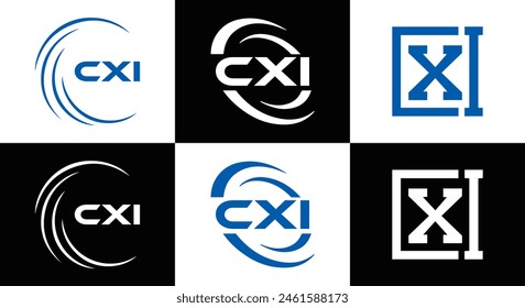 CXI logo. CXI set , C X I design. White CXI letter. CXI, C X I letter logo design. Initial letter 