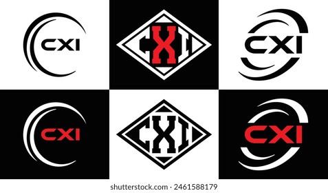 CXI logo. CXI set , C X I design. White CXI letter. CXI, C X I letter logo design. Initial letter 