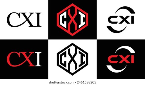 CXI logo. CXI set , C X I design. White CXI letter. CXI, C X I letter logo design. Initial letter 