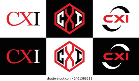 CXI logo. CXI set , C X I design. White CXI letter. CXI, C X I letter logo design. Initial letter 