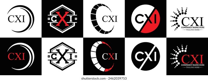 CXI logo. CXI set , C X I design. White CXI letter. CXI, C X I letter logo design. Initial letter 