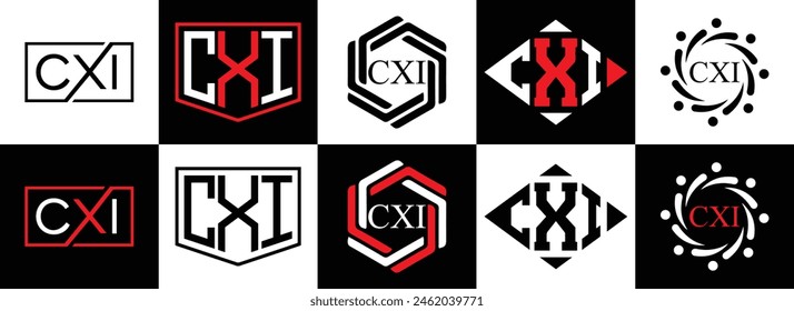 CXI logo. CXI set , C X I design. White CXI letter. CXI, C X I letter logo design. Initial letter 