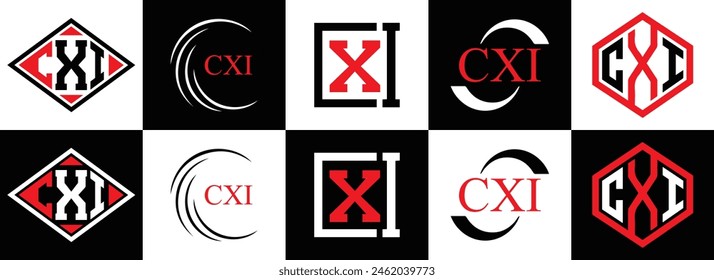CXI logo. CXI set , C X I design. White CXI letter. CXI, C X I letter logo design. Initial letter 