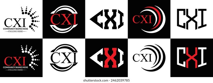 CXI logo. CXI set , C X I design. White CXI letter. CXI, C X I letter logo design. Initial letter 