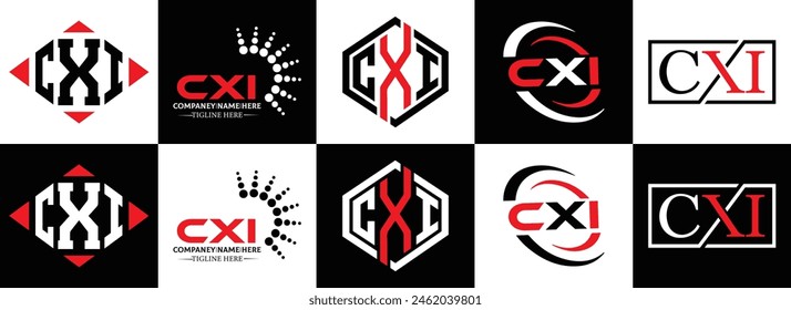 CXI logo. CXI set , C X I design. White CXI letter. CXI, C X I letter logo design. Initial letter 