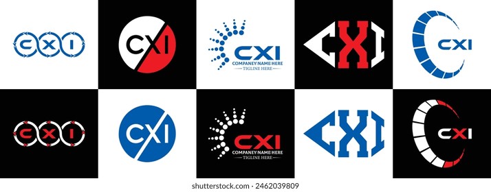 CXI logo. CXI set , C X I design. White CXI letter. CXI, C X I letter logo design. Initial letter 