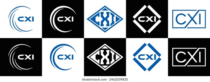 CXI logo. CXI set , C X I design. White CXI letter. CXI, C X I letter logo design. Initial letter 