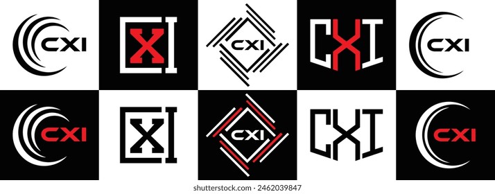 CXI logo. CXI set , C X I design. White CXI letter. CXI, C X I letter logo design. Initial letter 