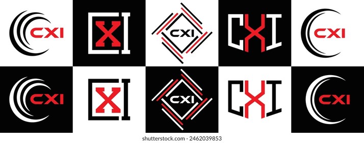 CXI logo. CXI set , C X I design. White CXI letter. CXI, C X I letter logo design. Initial letter 