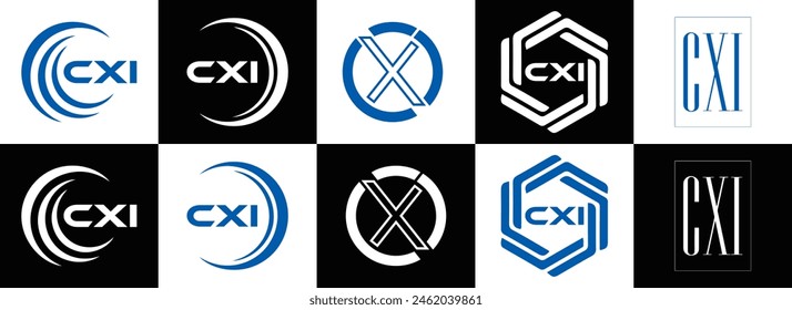 CXI logo. CXI set , C X I design. White CXI letter. CXI, C X I letter logo design. Initial letter 