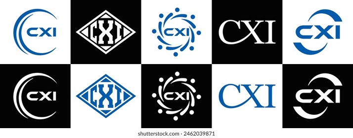 CXI logo. CXI set , C X I design. White CXI letter. CXI, C X I letter logo design. Initial letter 