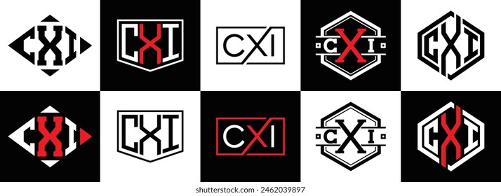 CXI logo. CXI set , C X I design. White CXI letter. CXI, C X I letter logo design. Initial letter 