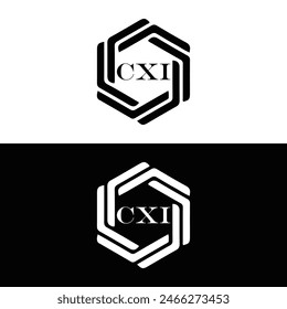 CXI logo. CXI set , C X I design. White CXI letter. CXI, C X I letter logo design. Initial letter 