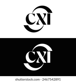 CXI logo. CXI set , C X I design. White CXI letter. CXI, C X I letter logo design. Initial letter 