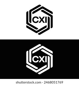 CXI logo. CXI set , C X I design. White CXI letter. CXI, C X I letter logo design. Initial letter 