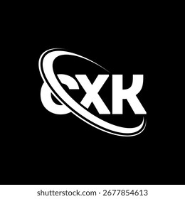 Logo CXK. Letra CXK. CXK diseño del logotipo de la letra. Logo de las iniciales CX K enlazado con el círculo y el logotipo del monograma en mayúscula. Tipografía CXK para tecnología, negocio y marca inmobiliaria.
