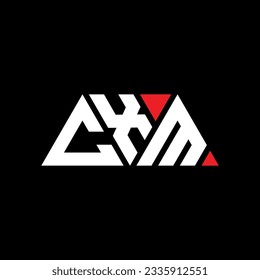 CXM triangle letter logo design with triangle shape. CXM triangle logo design monogram. CXM triangle vector logo template with red color. CXM triangular logo Simple, Elegant, and Luxurious design.