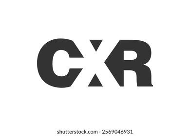 CXR logo design. Initial letter C X R bold font style for tech startups, consulting, corporate branding. Creative company name, headlines typography identity, trendy logotype. Vector illustration.