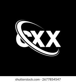 Logo de CXX. Letra CXX. CXX diseño de logotipo de la letra. Logo de las iniciales CX X enlazado con el círculo y el logotipo del monograma en mayúsculas. Tipografía CXX para tecnología, negocio y marca inmobiliaria.