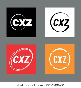 Logo de la carta creativa CXZ con cuatro estilos y colores diferentes.