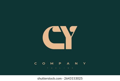 CY Abstract Geometric Logo Design. Modern and elegant logo design with simplistic typography elements, showcasing branding excellence.