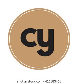 cy brown letters ,abstract background logo, design identity in circle, alphabet letter