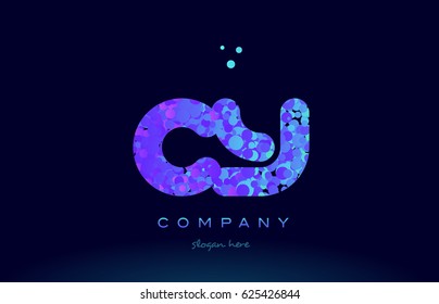 cy c y alphabet pink blue bubble circle dots creative letter company logo vector icon design template