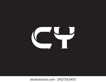 CY C Y Creative Modern Black Letters Logo Design