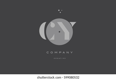cy c y  grey modern stylish alphabet dot dots eps company letter logo design vector icon template 