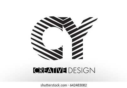 CY C Y Lines Letter Design with Creative Elegant Zebra Vector Illustration.