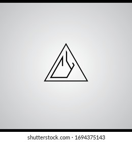 CY, C and Y, triangular shaped Initial letter logo. clean and simple logo template