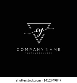 CY handwriting initial logo template vector.