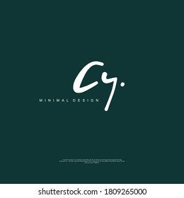 CY Initial handwriting or handwritten logo for identity. Logo with signature and hand drawn style.