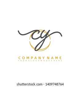 CY Initial handwriting logo concept