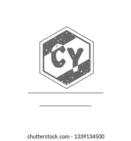 CY  Initial Handwriting logo template vector