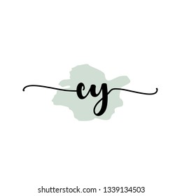 CY  Initial Handwriting logo template vector