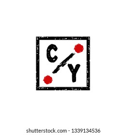 CY  Initial Handwriting logo template vector