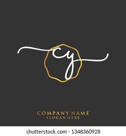 CY Initial handwriting logo template