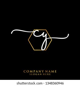 CY Initial handwriting logo template