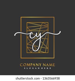 CY Initial Handwriting logo template vector