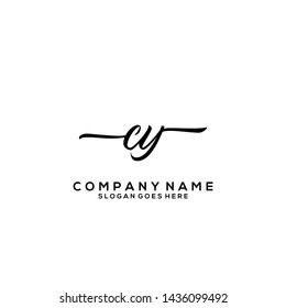 CY Initial handwriting logo template vector
