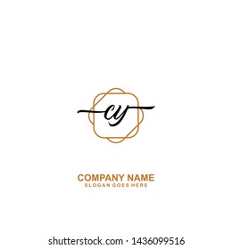 CY Initial handwriting logo template vector