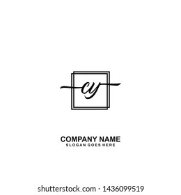 CY Initial handwriting logo template vector