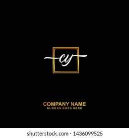 CY Initial handwriting logo template vector