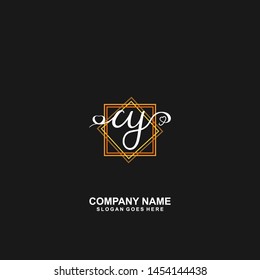 CY Initial handwriting logo vector