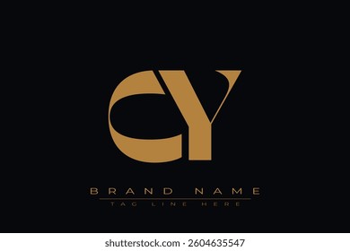 CY initial letter logo design. Letter C and Y luxury alphabet letter logo icon template