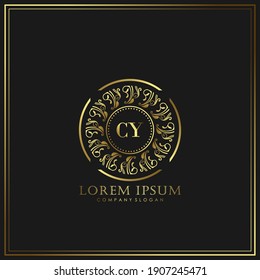 CY Letra Inicial Modelo de Logotipo de Lujo en arte vectorial para Restaurante, Royalty, Boutique, Cafe, Hotel, Heraldic, Joyería, Moda y otras ilustraciones vectoriales.