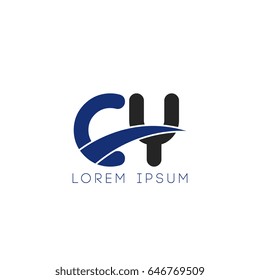 cy initial letter uppercase logo blue and black